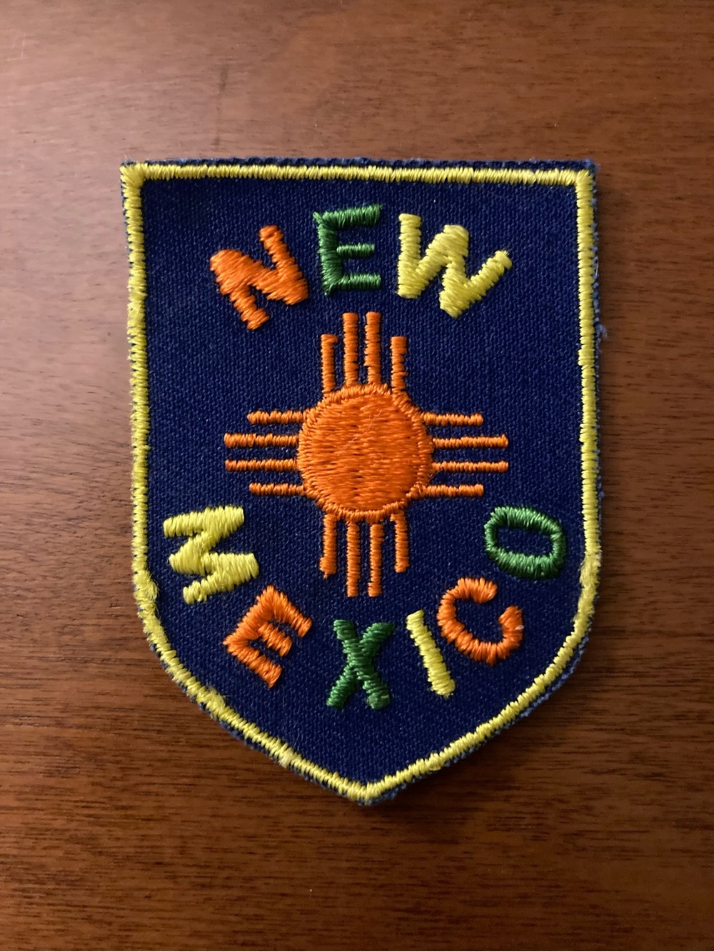 80s New Mexico Embroidered Patch Sun Symbol Vintage Voyagers Sew-On Patch